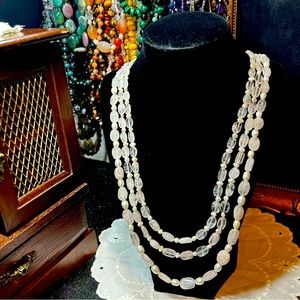 3 Strand Rose Quartz & Freshwater Pearl Necklace